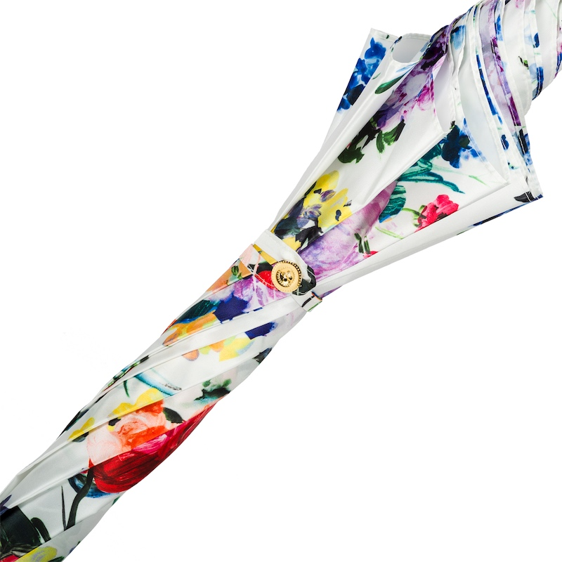 Spring Umbrella Flowers – Handmade Italian Floral Umbrella with Automatic Open & Acetate Handle