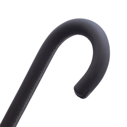 Automatic Umbrella – Blue Flower Umbrella with Leather Handle, Italian Handmade Rain Gear