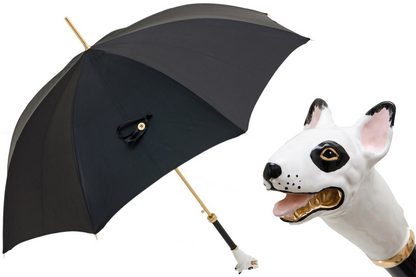 Bull Terrier Umbrella – Automatic Rain Umbrella with Enameled Brass Handle