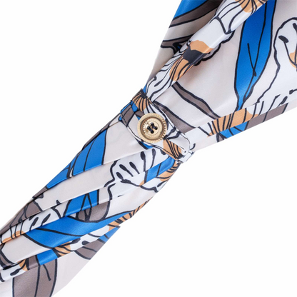 Grey Cat Umbrella – Handmade Italian Rain Umbrella with Enameled Brass Handle