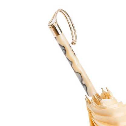 Ivory Sketch Umbrella – Handmade Italian Rain Umbrella With Jeweled Handle