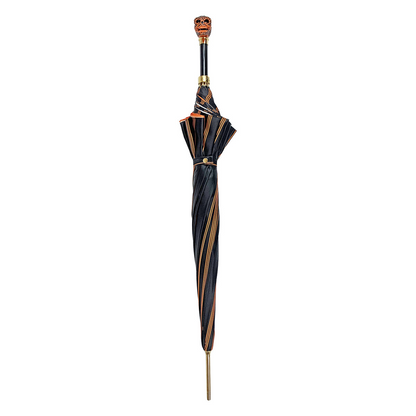 Ilmarchesato luxury umbrella featuring a skull design embellished with jet crystals, perfect for men.