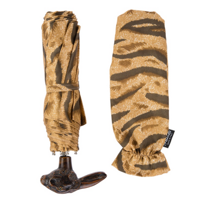 Animalier Folding Umbrella – Handmade Italian Rabbit Handle | Compact Travel Rain Accessory