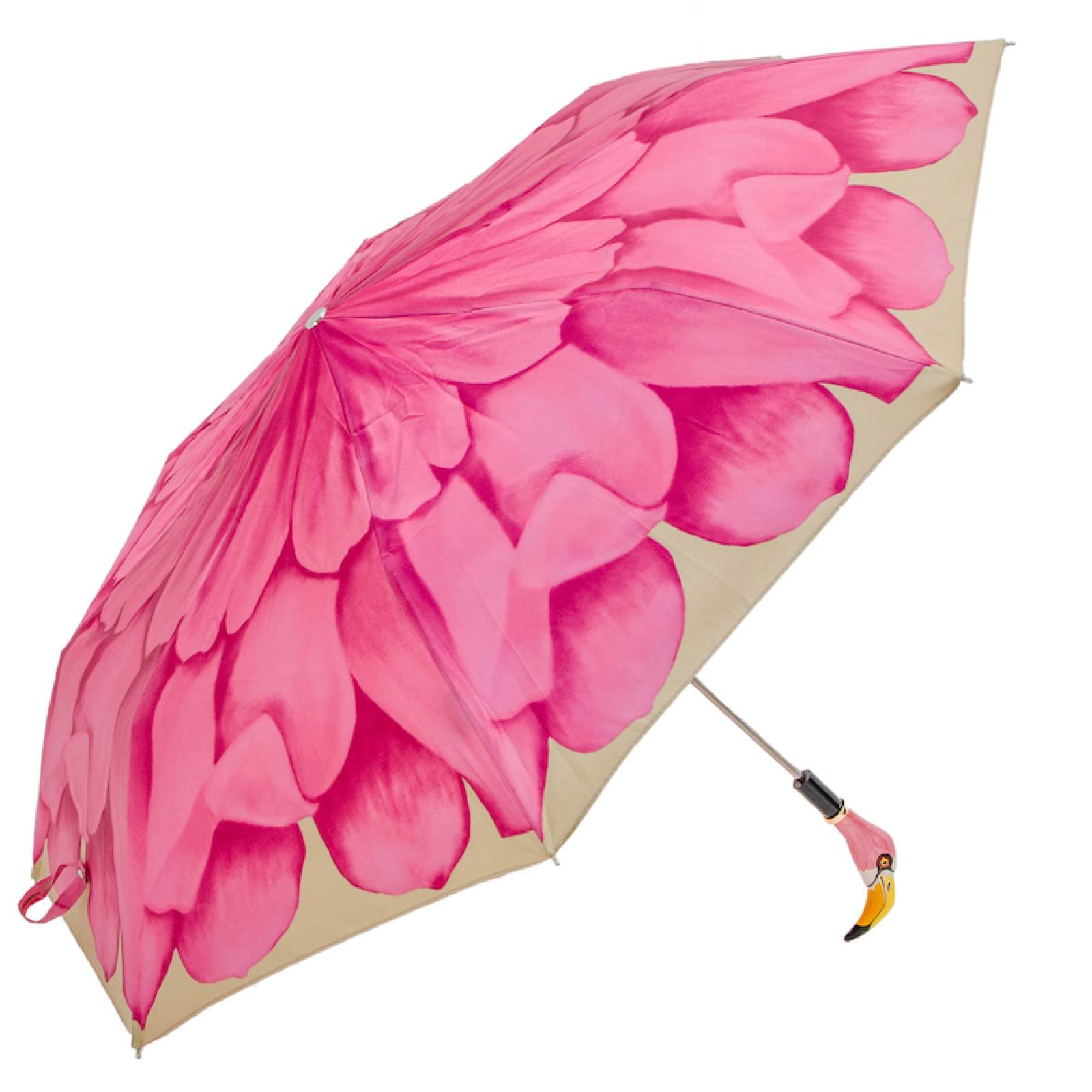 Folding Flamingo Umbrella – Handmade Italian Compact Travel Rain Accessory