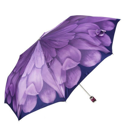 Purple Folding Umbrella – Handmade Italian Compact Travel Rain Umbrella With Acetate Handle