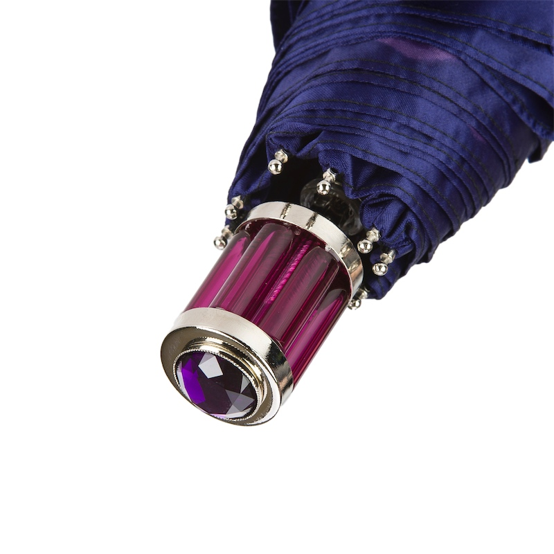 Purple Folding Umbrella – Handmade Italian Compact Travel Rain Umbrella With Acetate Handle