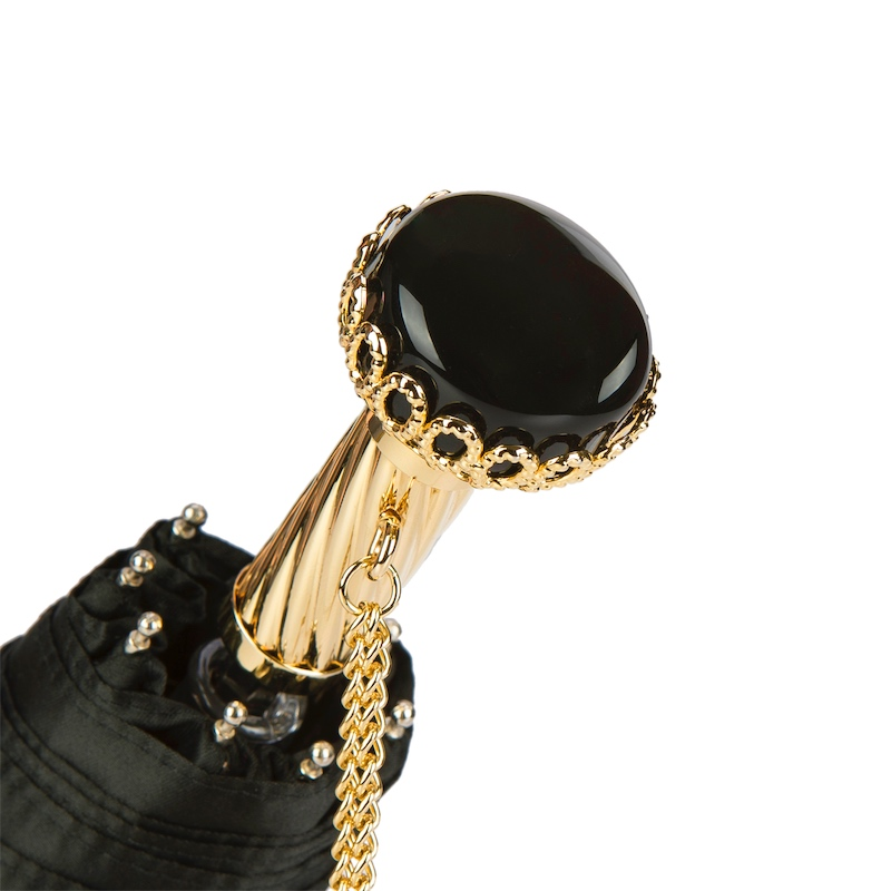 Golden Folding Umbrella – Handmade Italian Folding Umbrellas With Floral Canopy