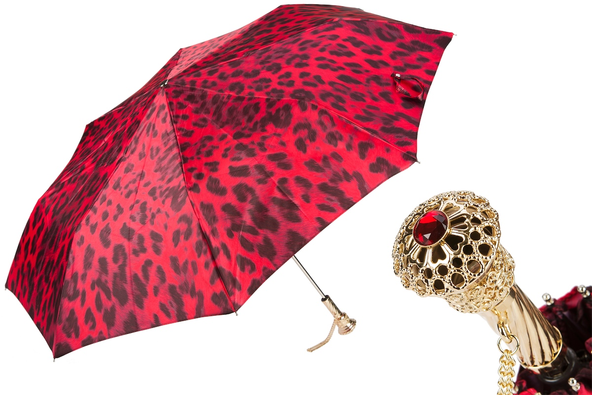 Folding Umbrella – Handmade Italian Animal Print Compact Rain Accessory