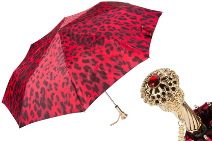 Folding Umbrella – Handmade Italian Animal Print Compact Rain Accessory