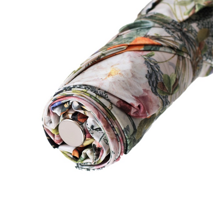 Folding Umbrella – Handmade Italian Butterfly Print with Jeweled Brass Handle