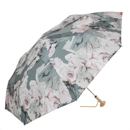 Luxury Collapsible Umbrella – Handmade Italian Folding Rain Umbrella With Jeweled Brass Handle