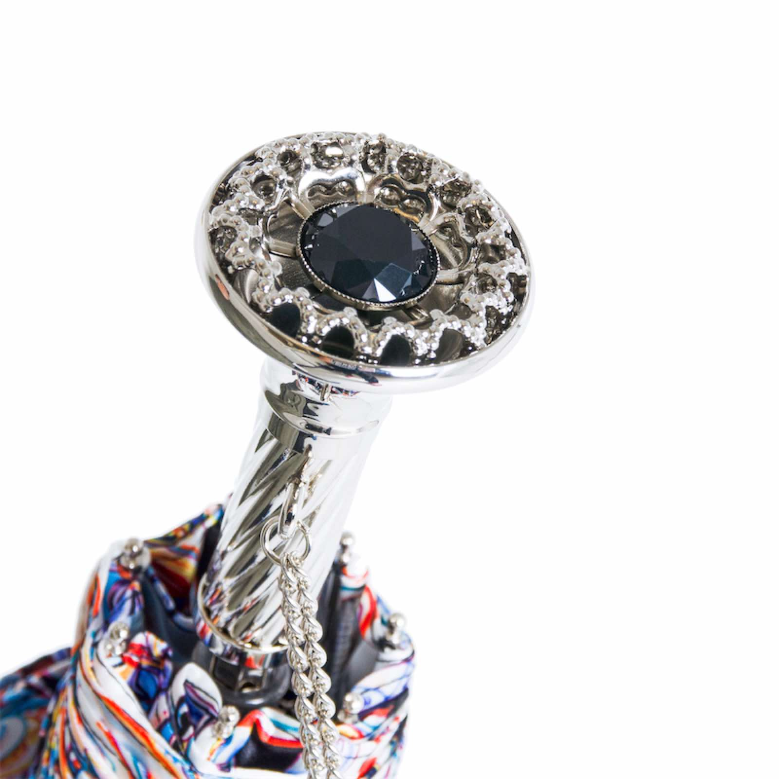 Brass Handle Umbrella - Folding Manual Opening with Durable Polyester Canopy