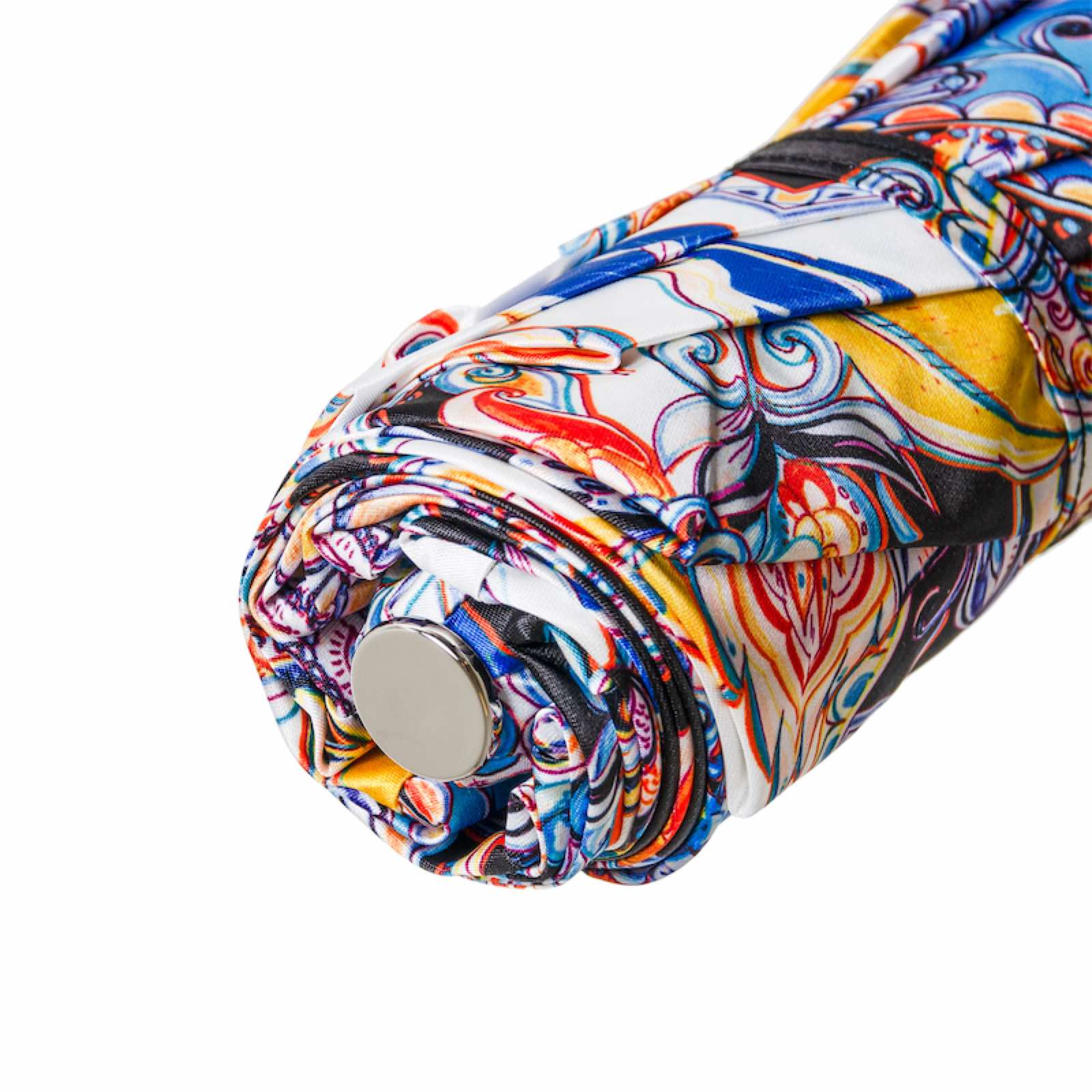 Brass Handle Umbrella - Folding Manual Opening with Durable Polyester Canopy