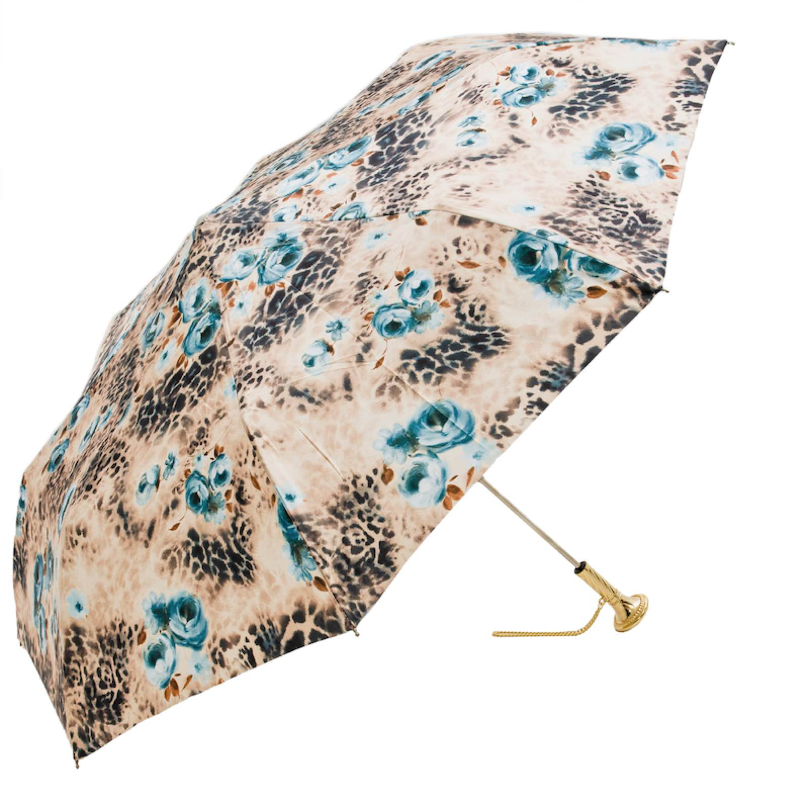 Folding Manual Umbrella – Brass Handle, Handmade Italian Rain Umbrella, Compact & Wind Resistant