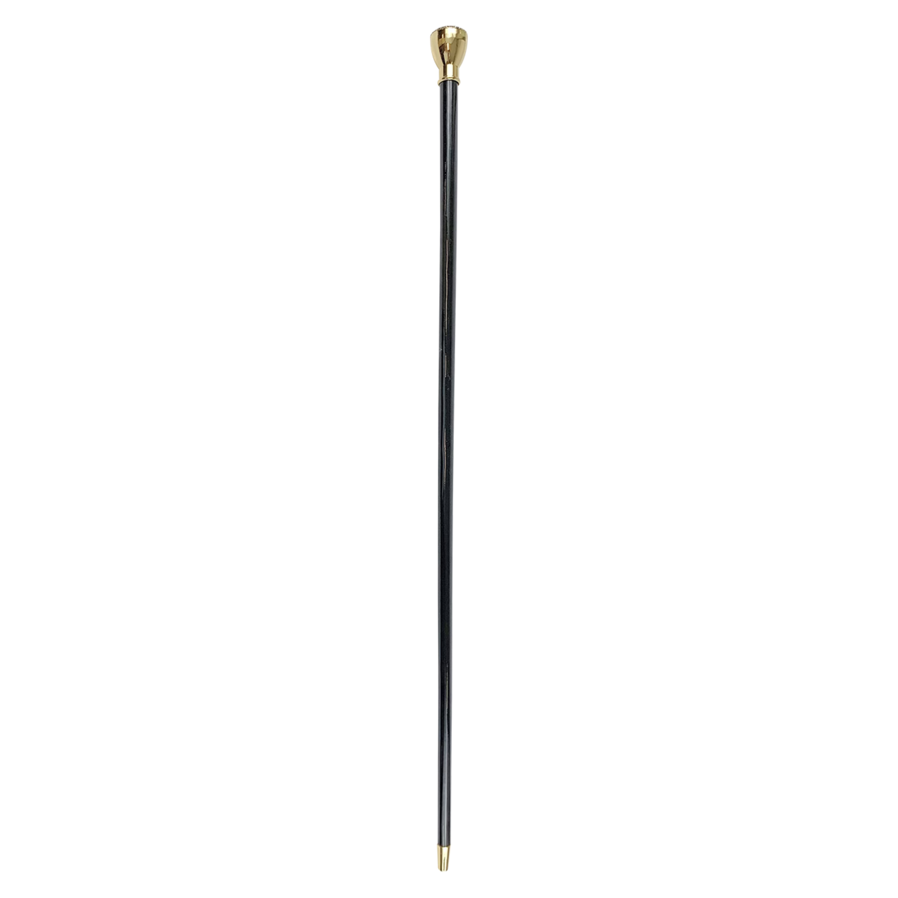 Luxury Walking Cane – Gold Plated Cane with Tanzanite Crystal & Black Beech Wood Shaft