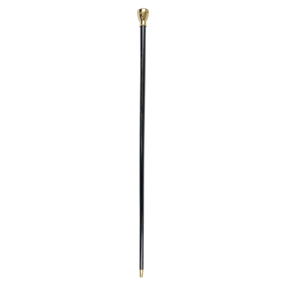 Luxury Walking Cane – Gold Plated Cane with Tanzanite Crystal & Black Beech Wood Shaft
