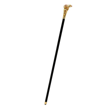 Luxury Gold Walking Cane – 24K Gold-Plated Frog Handle with Swarovski Crystals