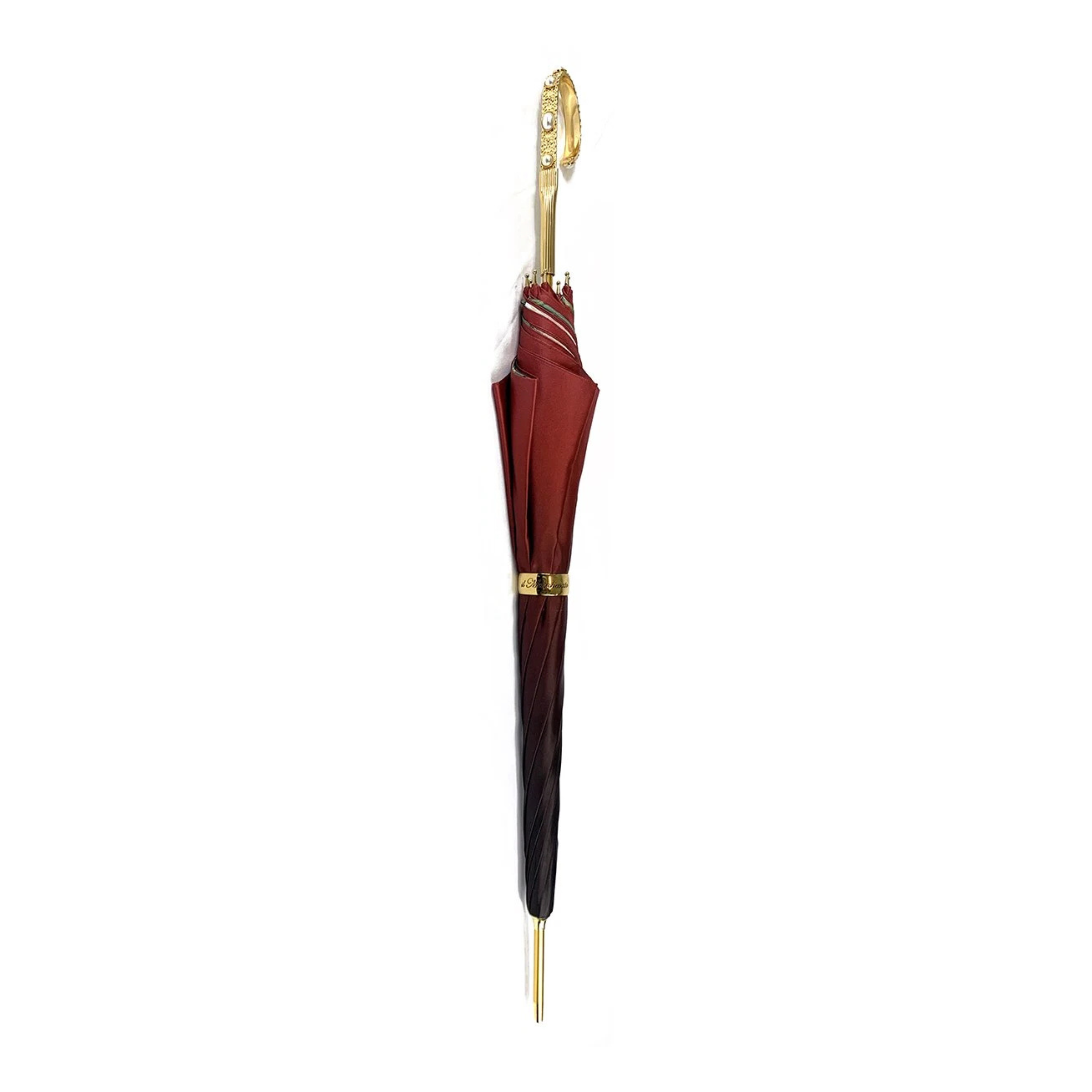 Handcrafted Floral Luxury Umbrella with 24K Gold Handle