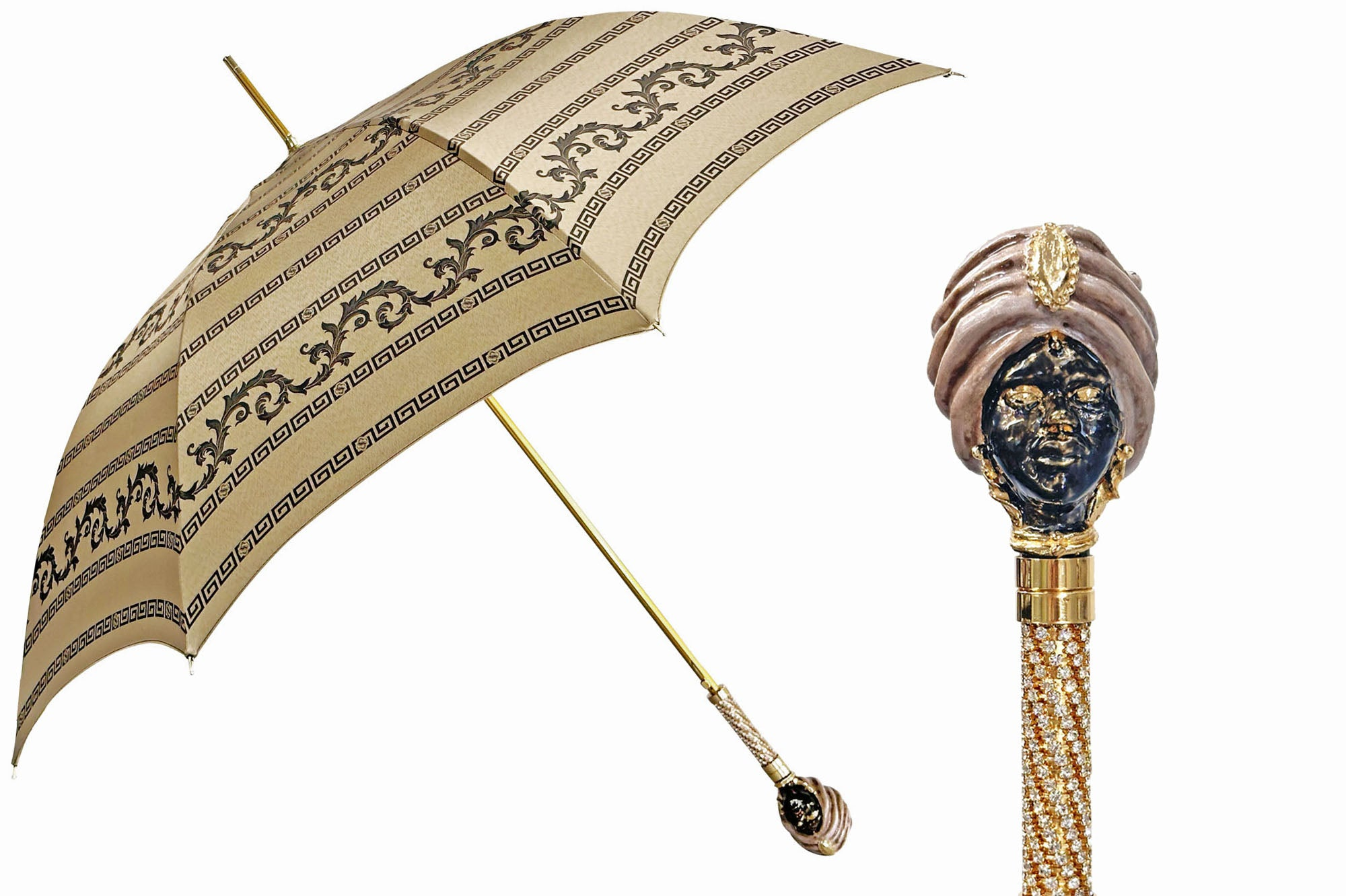 Exclusive Sicilian Umbrella – Handmade Italian Jacquard Fabric Rain Protection