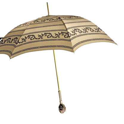 Exclusive Sicilian Umbrella – Handmade Italian Jacquard Fabric Rain Protection