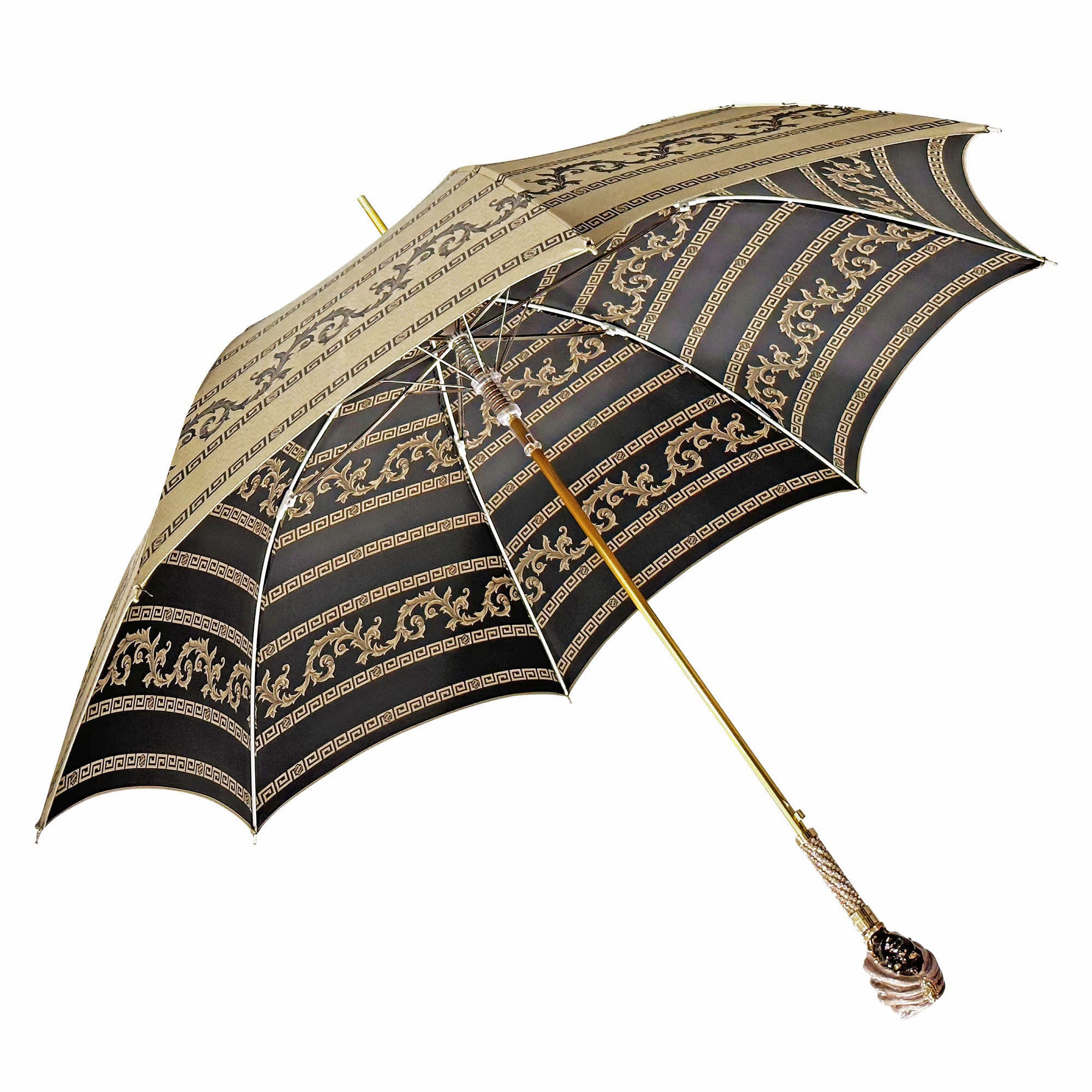 Exclusive Sicilian Umbrella – Handmade Italian Jacquard Fabric Rain Protection