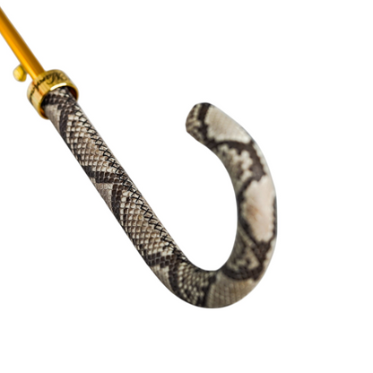 Designer Python Umbrella – Luxury Rain Protection Gear With Satin Canopy & Leather Handle