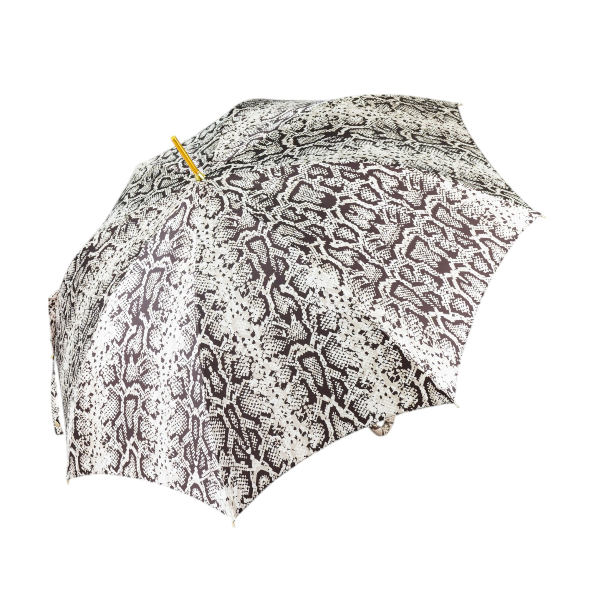 Designer Python Umbrella – Luxury Rain Protection Gear With Satin Canopy & Leather Handle