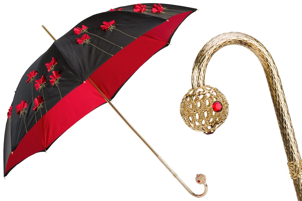 Luxury Brass Umbrella – Manual Opening, Italian Made Rain Gear With Brass Handle