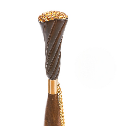 Luxury Sunflower Umbrella – Handmade Italian Double Cloth Canopy with Swarovski Handle