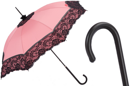 Lace Parasol – Vintage Italian Umbrella With Handmade Leather Handle