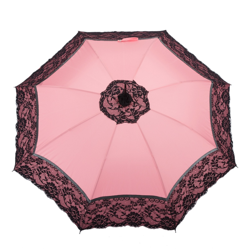 Lace Parasol – Vintage Italian Umbrella With Handmade Leather Handle