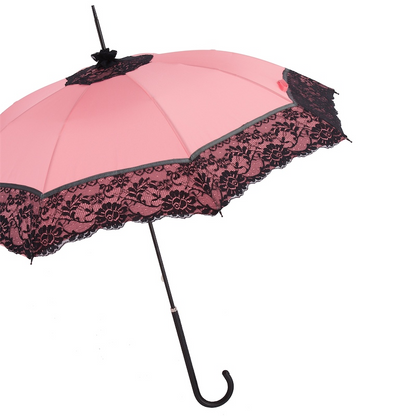 Lace Parasol – Vintage Italian Umbrella With Handmade Leather Handle