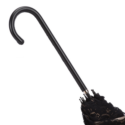 Handmade Lace Parasol – Italian Lace Umbrella with Genuine Leather Handle