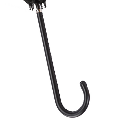 Striped Parasol Umbrella – Handmade Italian Rain Umbrella With Leather Handle