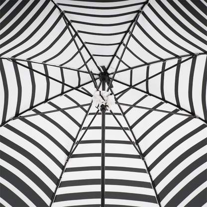 Striped Parasol Umbrella – Handmade Italian Rain Umbrella With Leather Handle