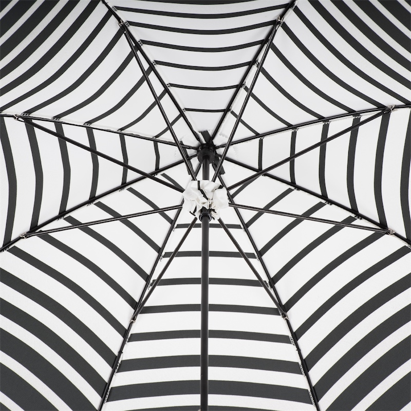 Striped Parasol Umbrella – Handmade Italian Rain Umbrella With Leather Handle