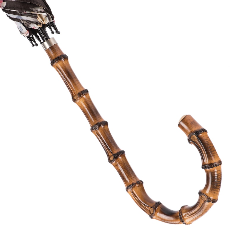 Flowered Parasol – Handmade Rain Umbrella with Bamboo Handle | Stylish Ladies Umbrella