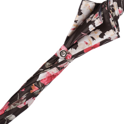 Flowered Parasol – Handmade Rain Umbrella with Bamboo Handle | Stylish Ladies Umbrella