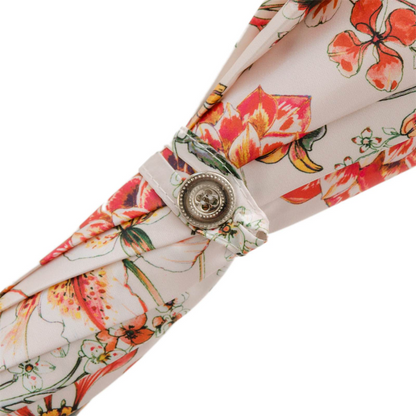 Flowered Parasol Umbrella – Handmade Italian Floral Canopy With Whangee Handle