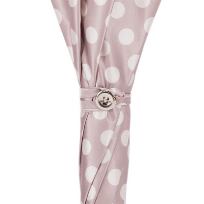 Polka Dot Parasol – Handmade Umbrella With Leather Handle | Rainproof, Stylish Protection