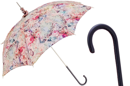 Luxury Pink Parasol – Handmade Italian Umbrella With Genuine Leather Handle