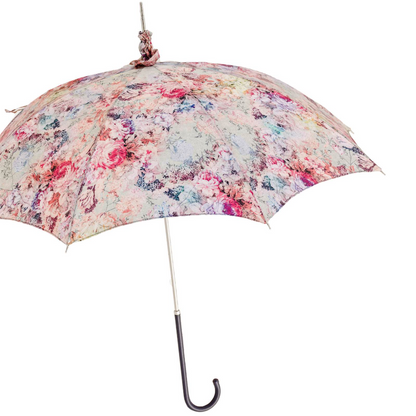 Luxury Pink Parasol – Handmade Italian Umbrella With Genuine Leather Handle
