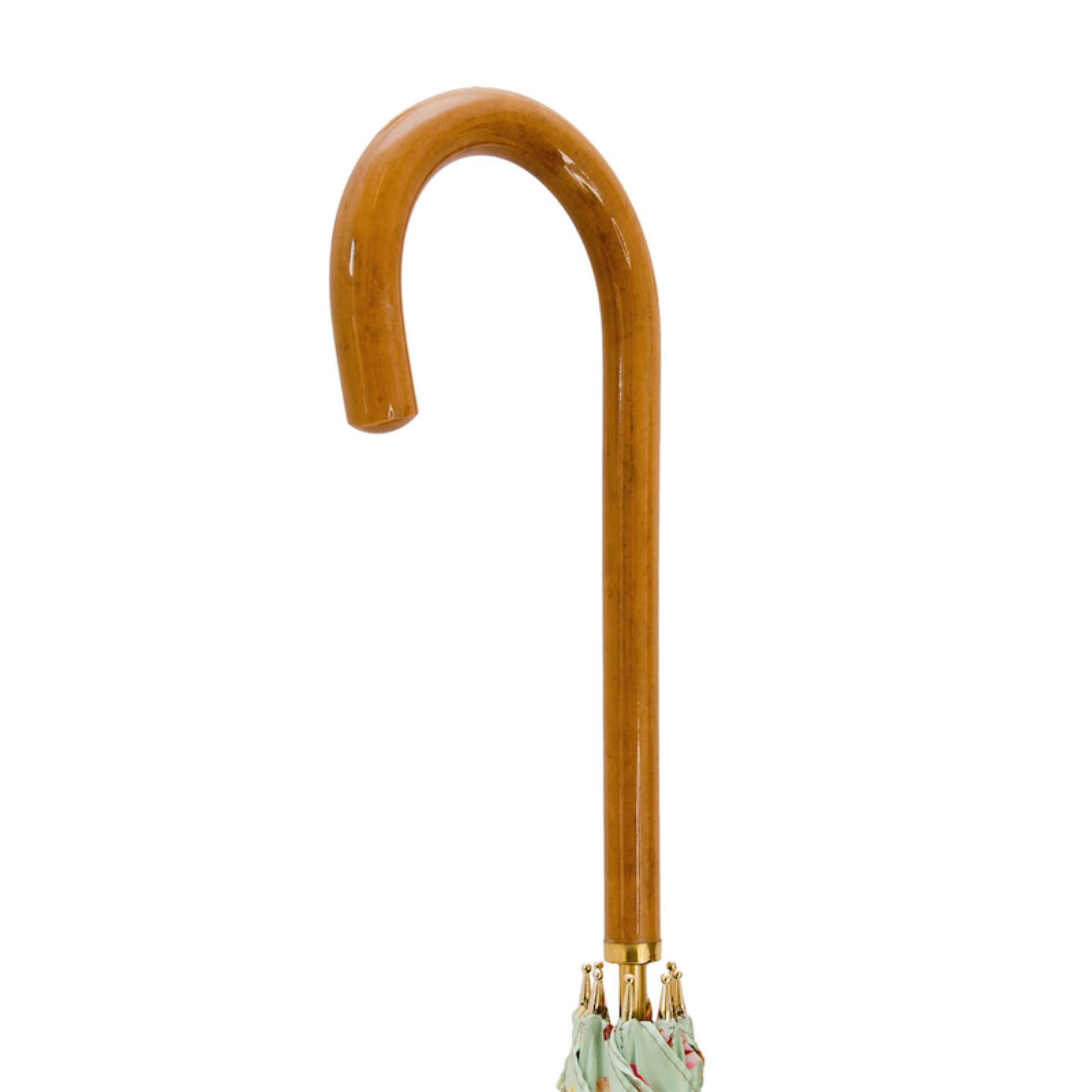 Italian Floral Parasol – Handmade Umbrella with Romantic Floral Canopy & Malacca Wood Handle