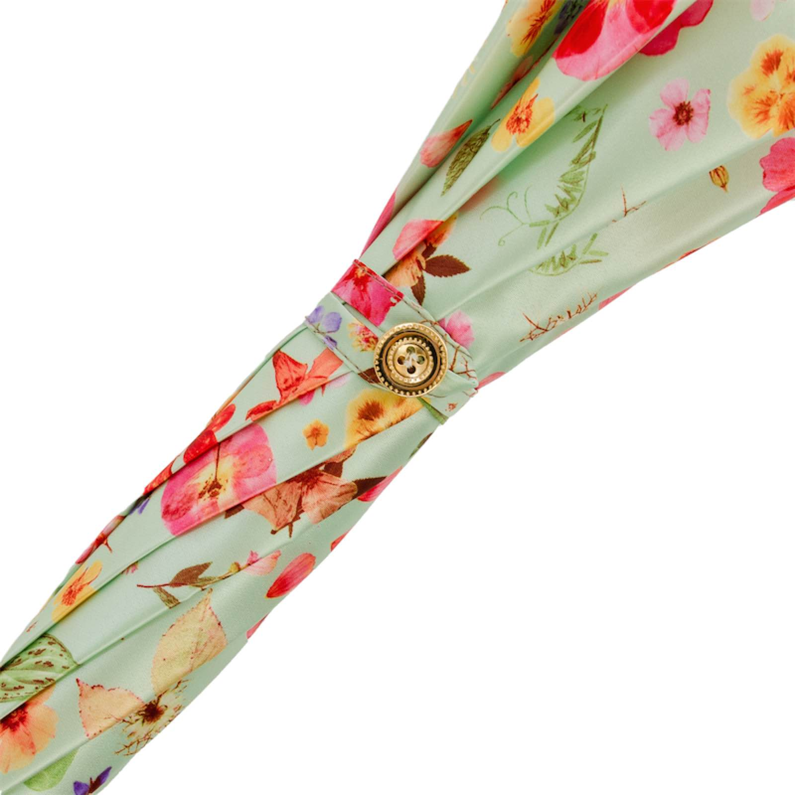 Italian Floral Parasol – Handmade Umbrella with Romantic Floral Canopy & Malacca Wood Handle