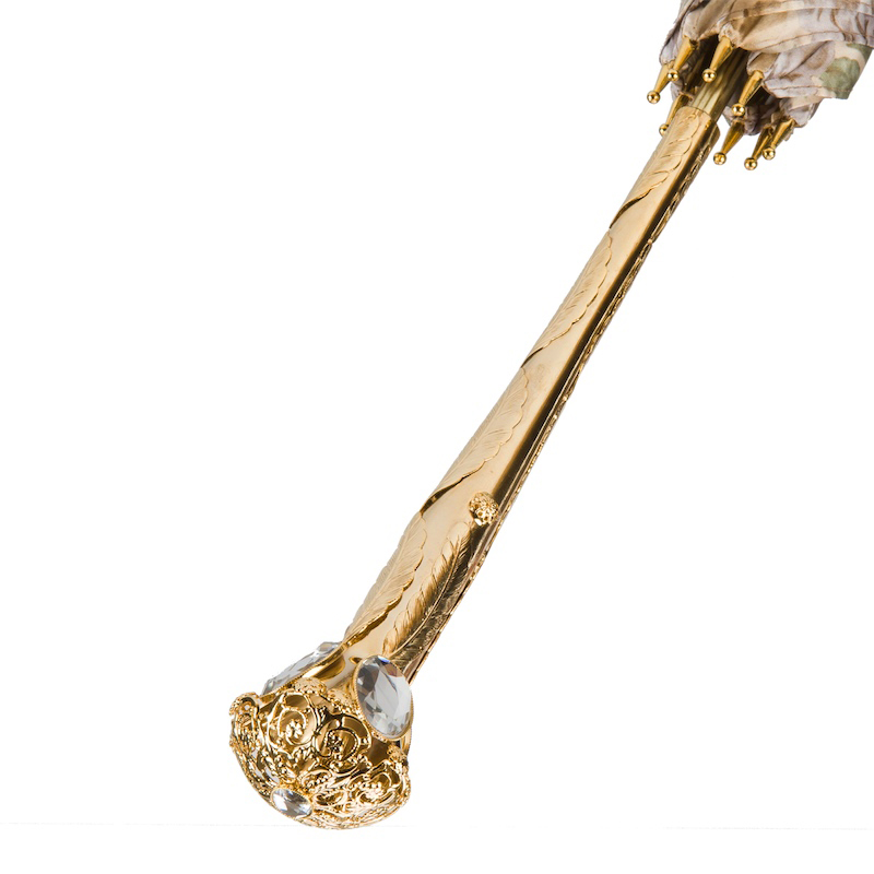 Flowered Parasol – Handmade Italian Umbrella | Manual Opening, Rainproof Polyester Canopy