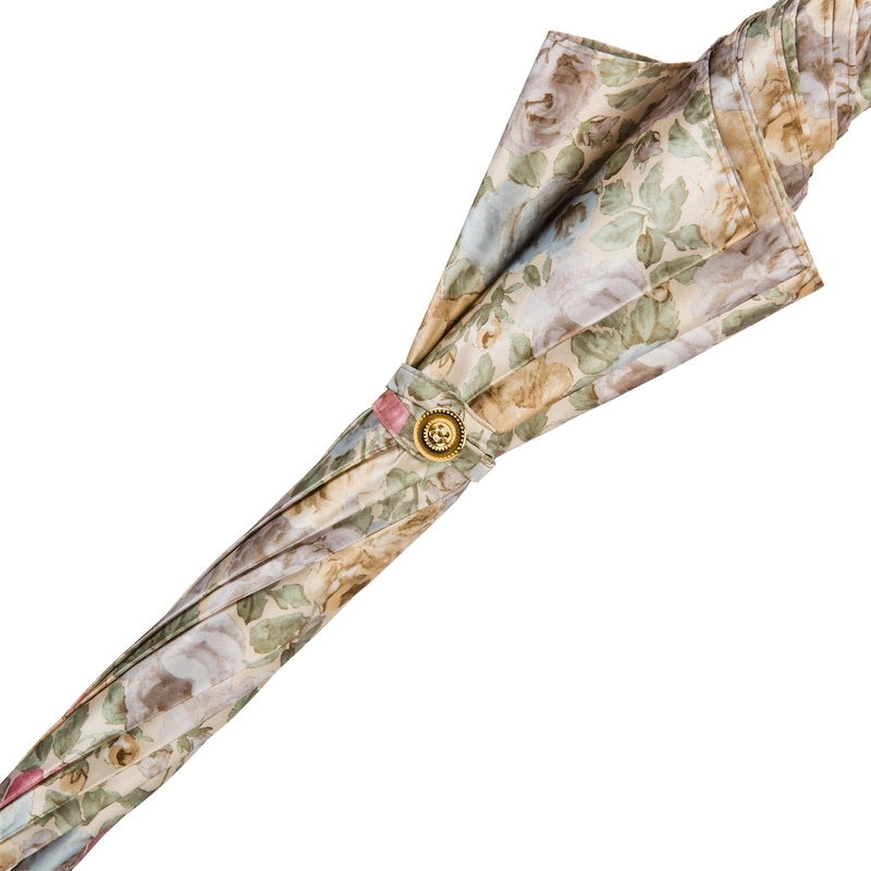 Flowered Parasol – Handmade Italian Umbrella | Manual Opening, Rainproof Polyester Canopy