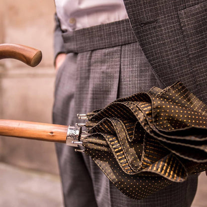 Solid Ash Umbrella – Handmade Italian Classic with Wooden Handle
