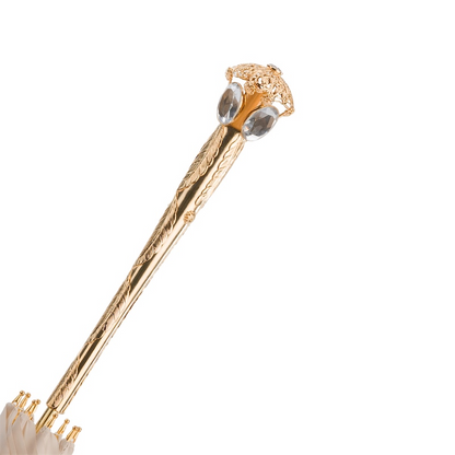 Elegant Ecru Umbrella – Handmade Italian Double Cloth Parasol with Luxury Handle