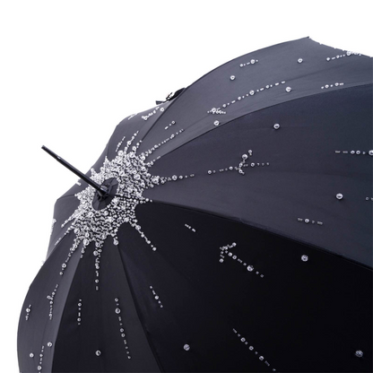 Luxury Umbrella – Swarovski Crystal Handle, Handmade Italy, Elegant Rain Protection