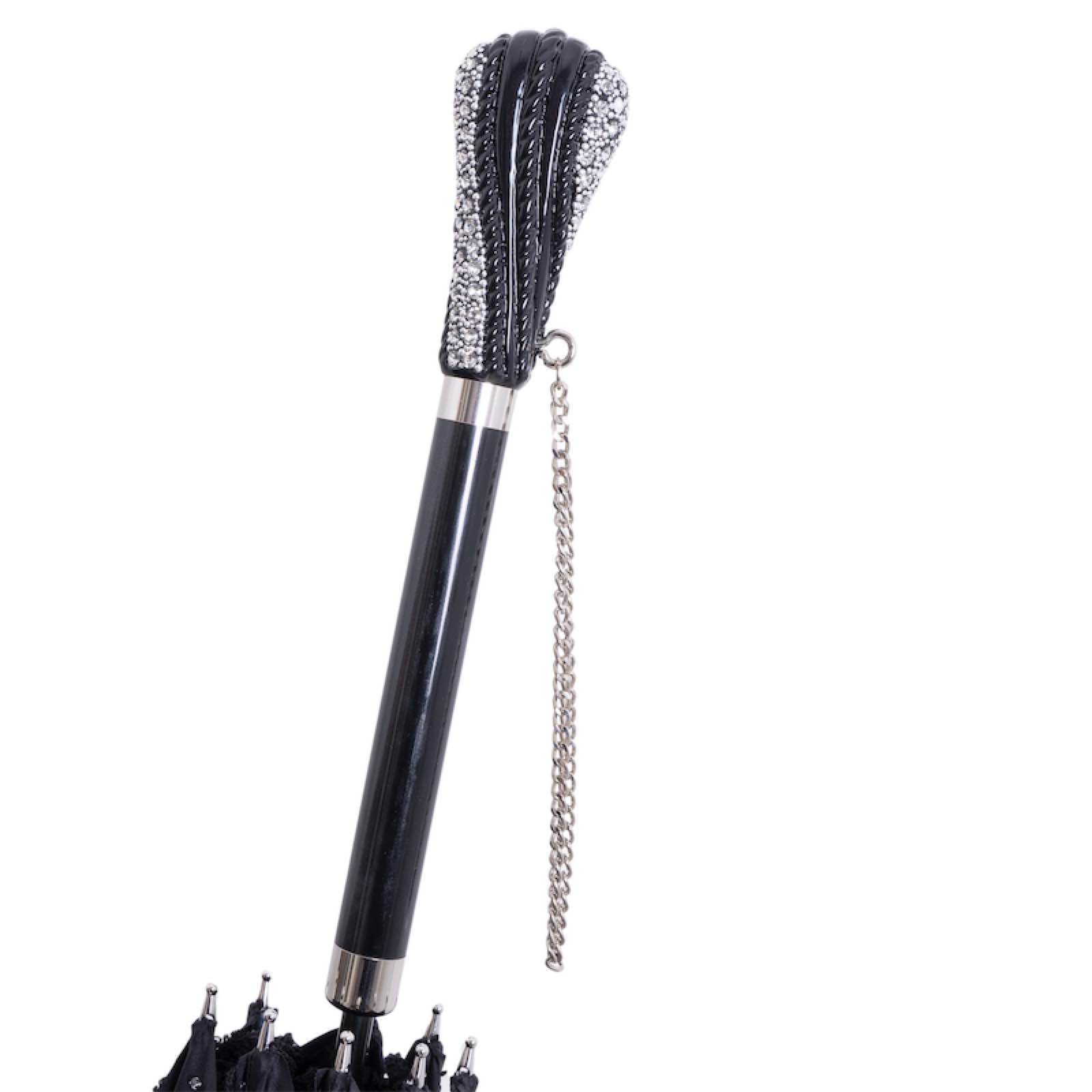 Luxury Umbrella – Swarovski Crystal Handle, Handmade Italy, Elegant Rain Protection